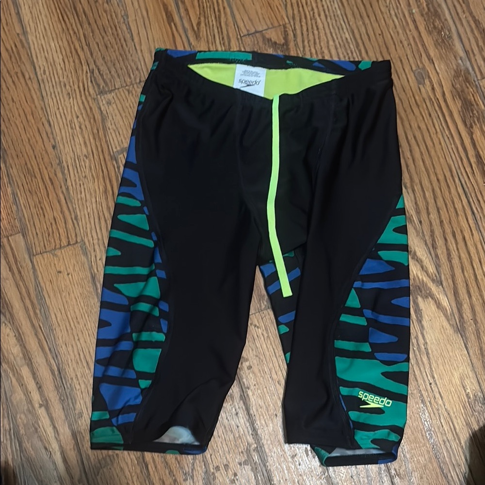 Speedo Men's Disco Boom Black and Green Swim Jammers